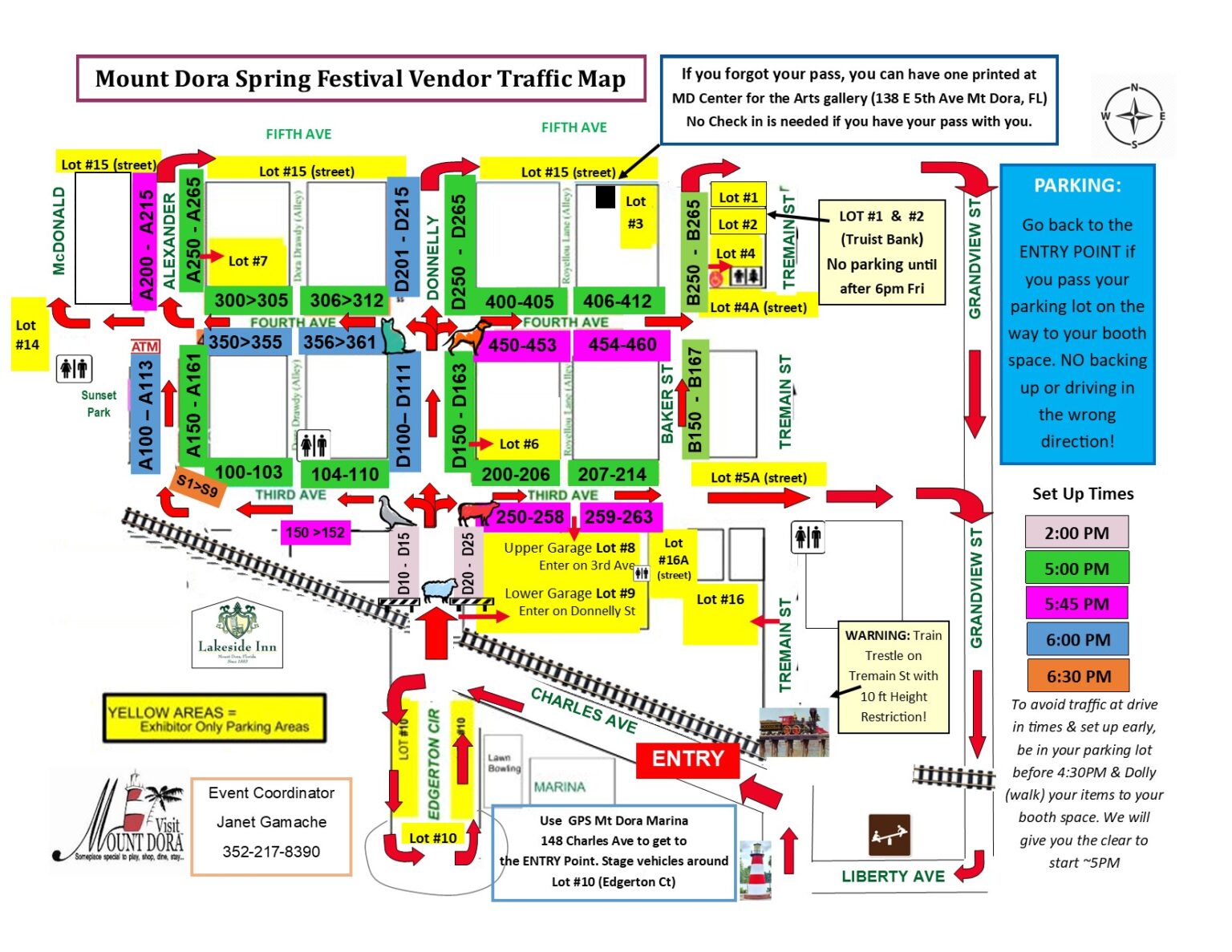 Artist/Vendor Traffic Map • Mount Dora Spring Festival of Arts and Crafts